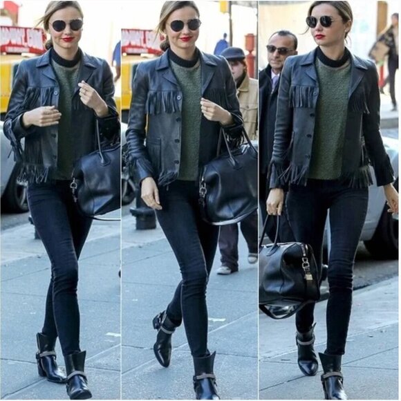 Saint Laurent Chain Wyatt Black Harness Ankle Boots Size 38.5 - Picture 2 of 15